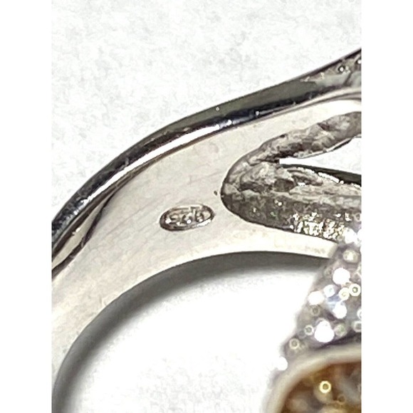 925 Sterling Silver Scroll Ring CZs Chunky Statement Size 8 20.70g - Picture 5 of 16